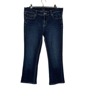 White House Black Market Dark‎ Wash Denim "Noir Sleek Boot" Low Rise Women 10R